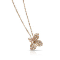 Pasquale Bruni 18K Rose Gold Champagne and White Diamond Petit Garden Small Flower Necklace