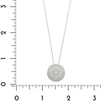 Leo Pizzo 18K White Gold Pave Diamond Disc Pendant Necklace