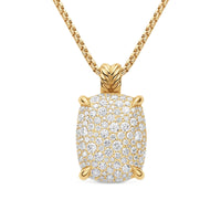 Chatelaine® Elongated Pendant Necklace 18K Yellow Gold with Diamonds, 19mm