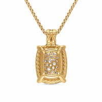 Chatelaine® Elongated Pendant Necklace 18K Yellow Gold with Diamonds, 19mm