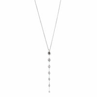 18K White Gold 7 Stone Diamond Pendant Necklace