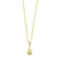 18K Two-Tone Gold Pear Shaped Diamond Pendant Necklace