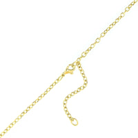 18K Yellow Gold Bezel Set Round Diamond Pendant Necklace