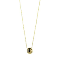 14K Yellow Gold Diamond Cluster Pendant Necklace