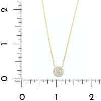 14K Yellow Gold Diamond Cluster Pendant Necklace