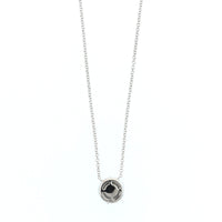 14K White Gold Diamond Cluster Pendant Necklace