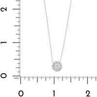 14K White Gold Diamond Cluster Pendant Necklace