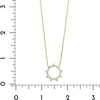 14K Yellow Gold Diamond Circle Pendant Necklace