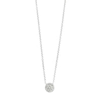 14K White Gold Diamond Cluster Pendant Necklace