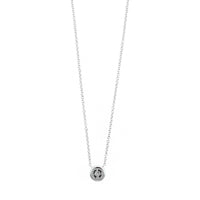 14K White Gold Diamond Cluster Pendant Necklace