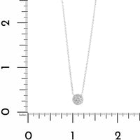 14K White Gold Diamond Cluster Pendant Necklace
