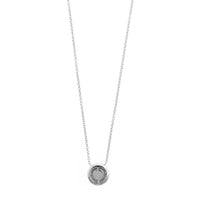 14K White Gold Diamond Cluster Pendant Necklace