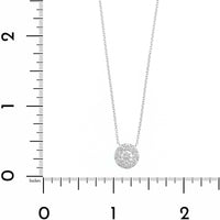 14K White Gold Diamond Cluster Pendant Necklace