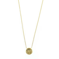 14K Yellow Gold Diamond Cluster Pendant Necklace