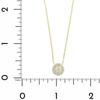 14K Yellow Gold Diamond Cluster Pendant Necklace