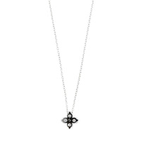 14K White Gold 4 Stone Diamond Cluster Pendant Necklace