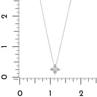 14K White Gold 4 Stone Diamond Cluster Pendant Necklace