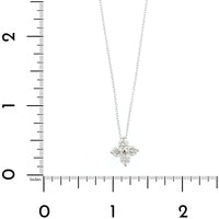 14K White Gold 4 Stone Diamond Cluster Pendant Necklace