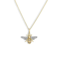Roberto Coin 18K Yellow and White Gold Diamond Bumble Bee Pendant Necklace