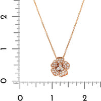 Leo Pizzo 18K Rose Gold Pave Diamond Flower Pendant Necklace