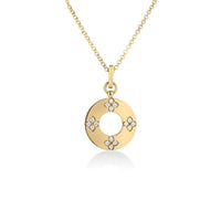Roberto Coin 18K Yellow Gold Love In Verona Diamond Flower Circle Necklace