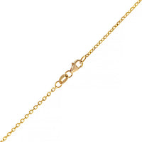 18K Yellow Gold Round and Emerald Cut Diamond Circle Pendant Necklace