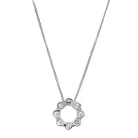Platinum Round Diamond Circle Pendant Necklace