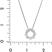 Platinum Round Diamond Circle Pendant Necklace