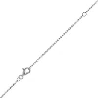 14K White Gold 5 Stone Quatrefoil Motif Diamond Pendant Necklace