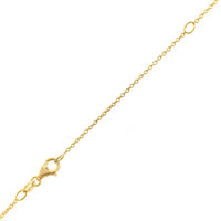14K Yellow Gold Circular Diamond Pendant Necklace