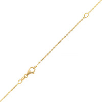 14K Yellow Gold Flush Set Scattered Diamond Disc Pendant Necklace