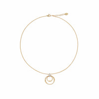 Marco Bicego 18K Yellow and White Gold Marrakech Pave Diamond Circle Pendant Necklace