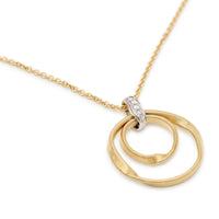 Marco Bicego 18K Yellow and White Gold Marrakech Pave Diamond Circle Pendant Necklace