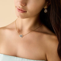 Marco Bicego 18K Yellow and White Gold Lunaria Alta Pave Diamond Pendant Necklace
