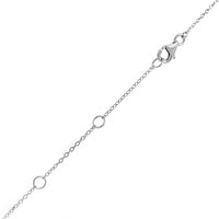 14K White Gold Double Diamond Halo Pendant Necklace