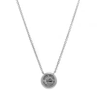 14K White Gold Diamond Cluster Pendant Necklace