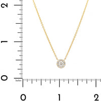 14K Yellow Gold Diamond Cluster Pendant Necklace