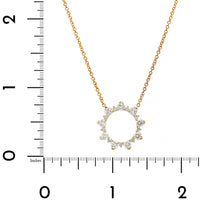 14K Yellow Gold Diamond Circle Pendant Necklace