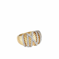 Helena Dome Ring in 18K Yellow Gold with Diamonds