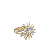 Starburst Ring in 18K Yellow Gold with Full Pavé Diamonds