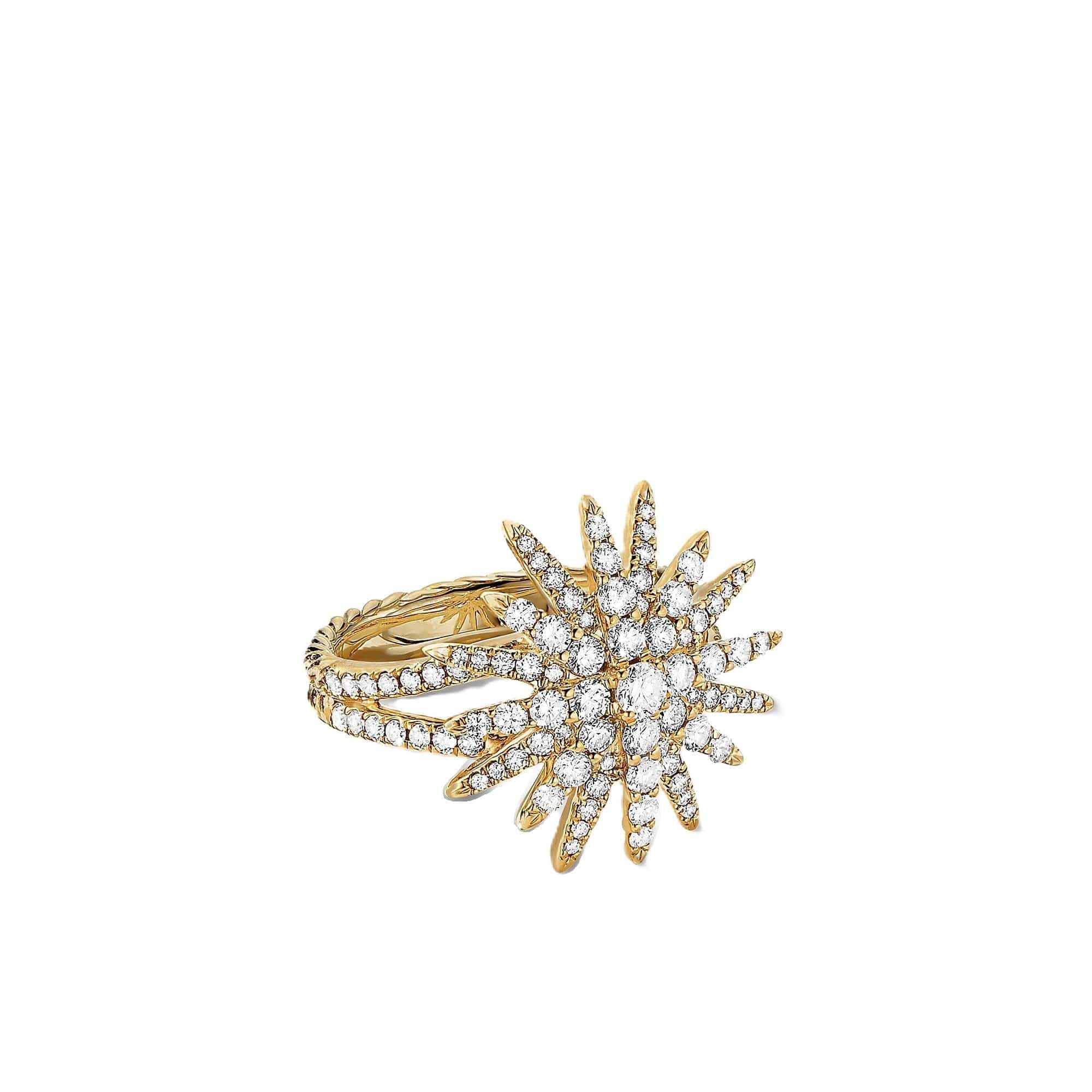 Starburst Ring in 18K Yellow Gold with Full Pavé Diamonds