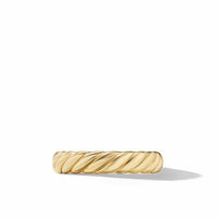 Sculpted Cable Bangle Bracelet in 18K Yellow Gold with Diamonds