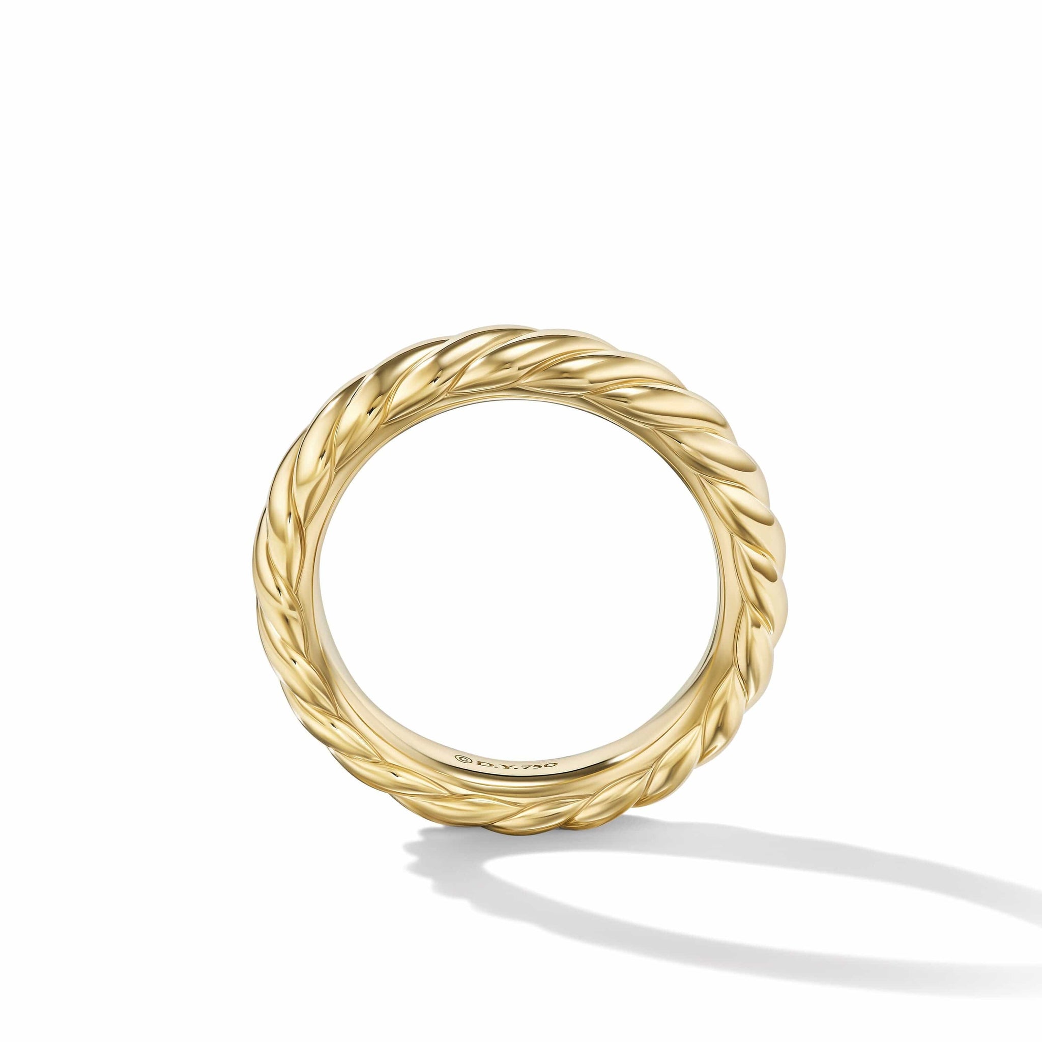 Sculpted Cable Bangle Bracelet in 18K Rose Gold with Diamonds