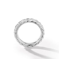 Sculpted Cable Band Ring in 18K White Gold