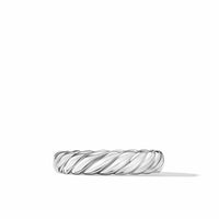 Sculpted Cable Band Ring in 18K White Gold
