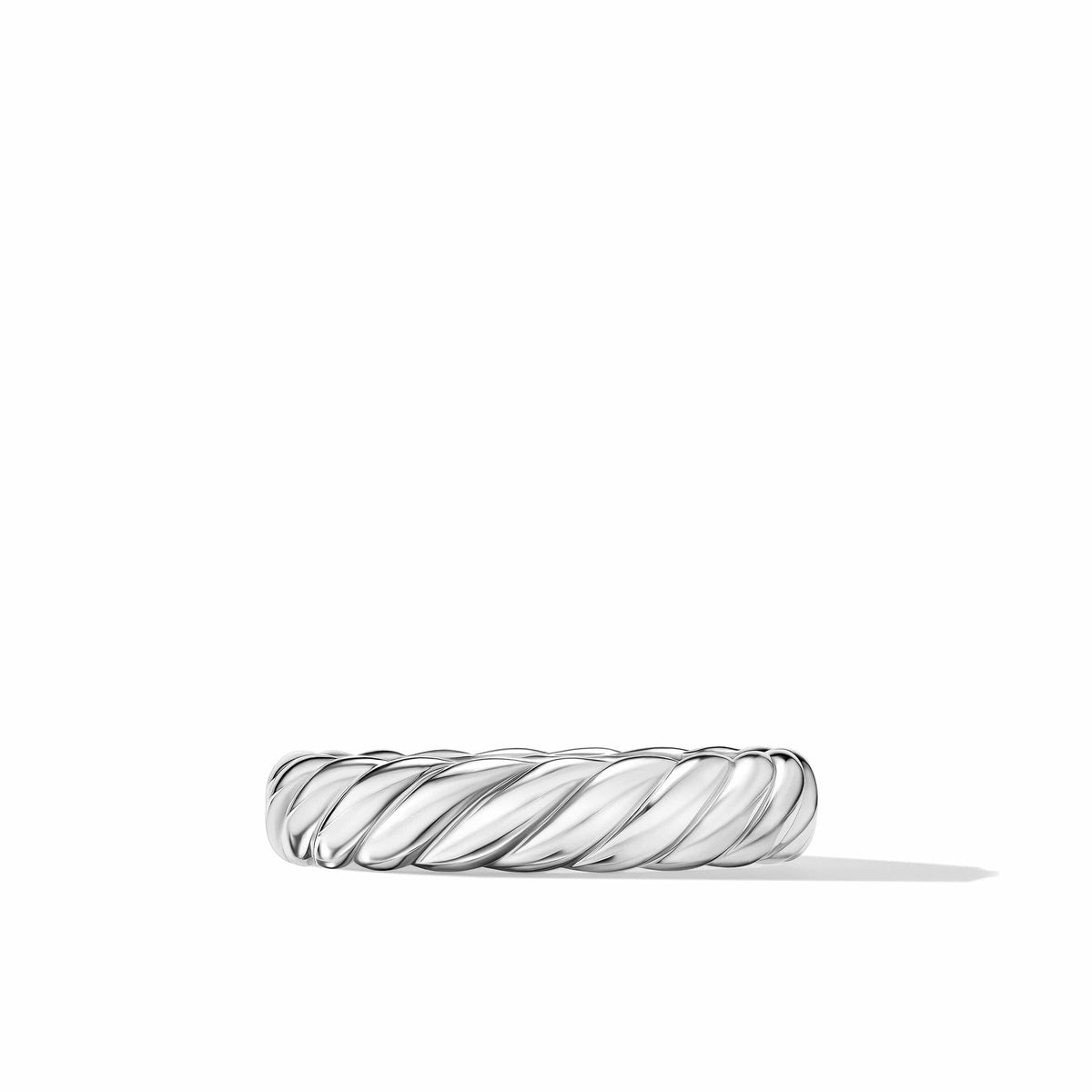 Sculpted Cable Bangle Bracelet in 18K Yellow Gold with Diamonds