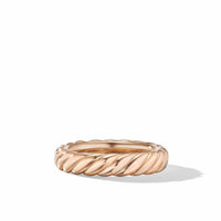 Sculpted Cable Bangle Bracelet in 18K White Gold with Diamonds