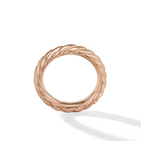 Sculpted Cable Bangle Bracelet in 18K White Gold with Diamonds