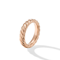 Sculpted Cable Bangle Bracelet in 18K White Gold with Diamonds