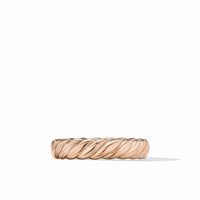 Sculpted Cable Bangle Bracelet in 18K White Gold with Diamonds